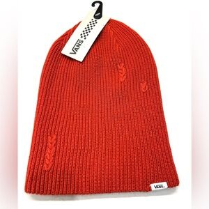 Vans Off The Wall Boast Rust Red Acrylic Slouch Beanie Cap